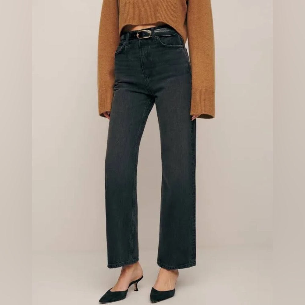 Reformation Wilder High Rise Wide Leg Cropped Jean